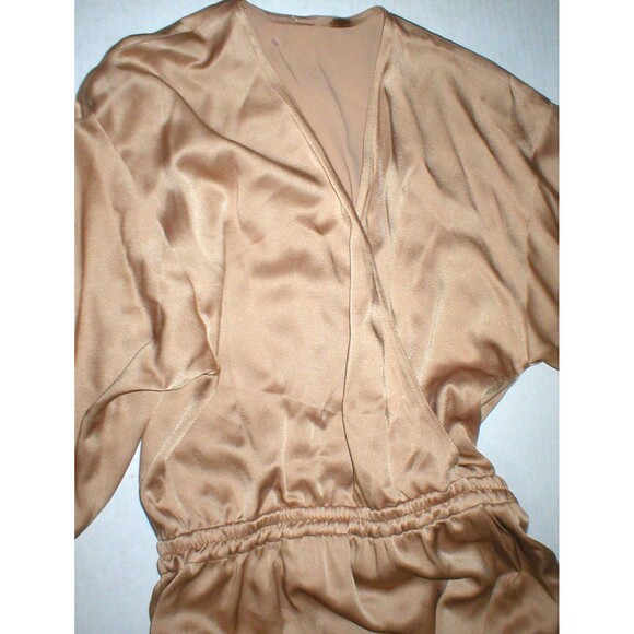 New Womens Designer Michael Kors Collection Italy Dress Long 4 Tan Beige Silky - Picture 7 of 11
